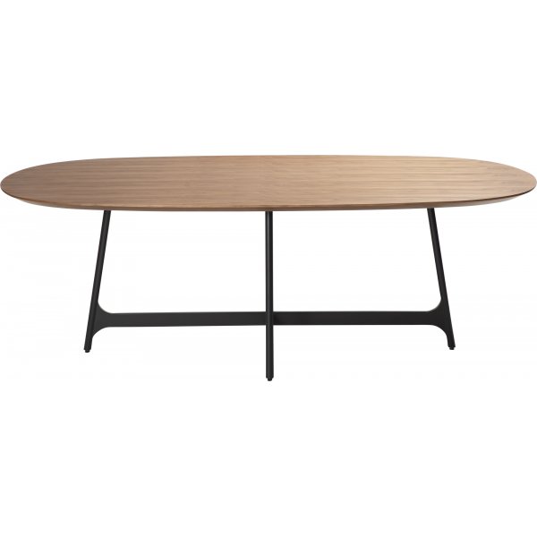 Table  manger Ooid 220 x 110 cm - Placage noyer/noir