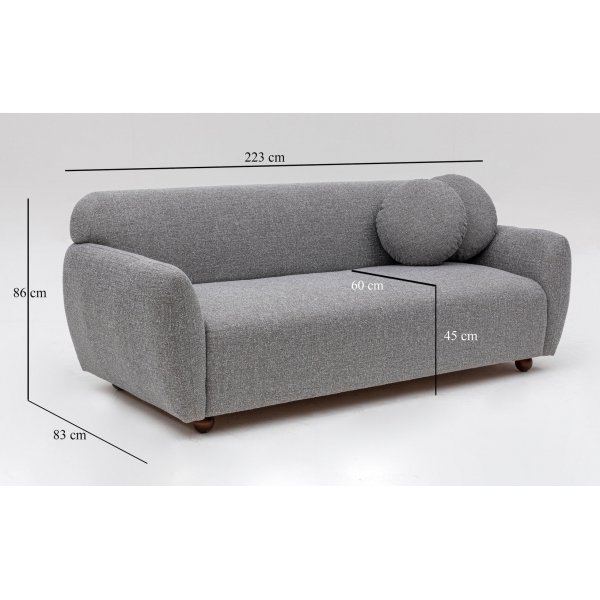 Canapé 3 places Eddy - Gris clair Canapé 3 places Eddy - Gris clair