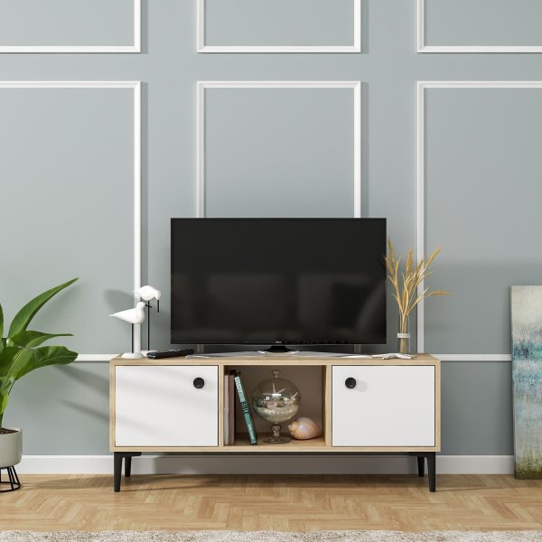 Paridon TV-bänk - Safir/ek/vit Paridon TV-bänk - Safir/ek/vit