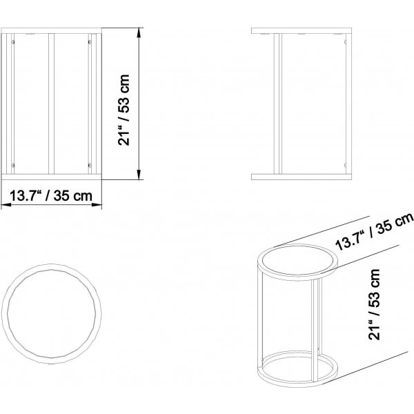 Tambur sidobord 35 x 53 cm - Svart marmor Tambur sidobord 35 x 53 cm - Svart marmor