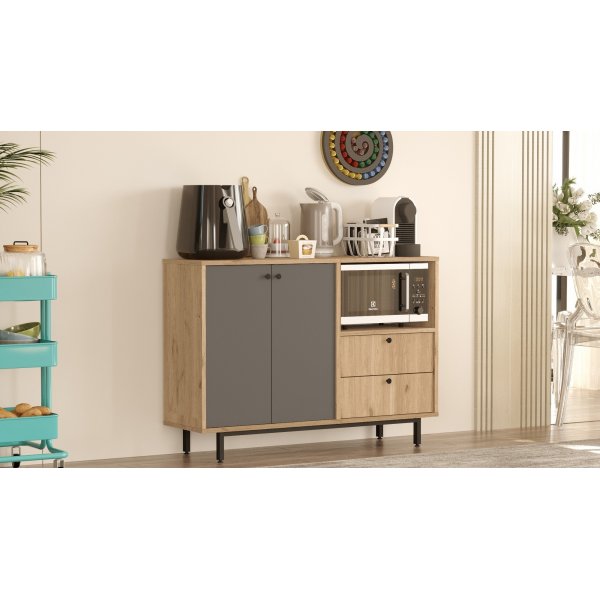 Armoire de cuisine Royce 2 - Chêne/anthracite Armoire de cuisine Royce 2 - Chêne/anthracite