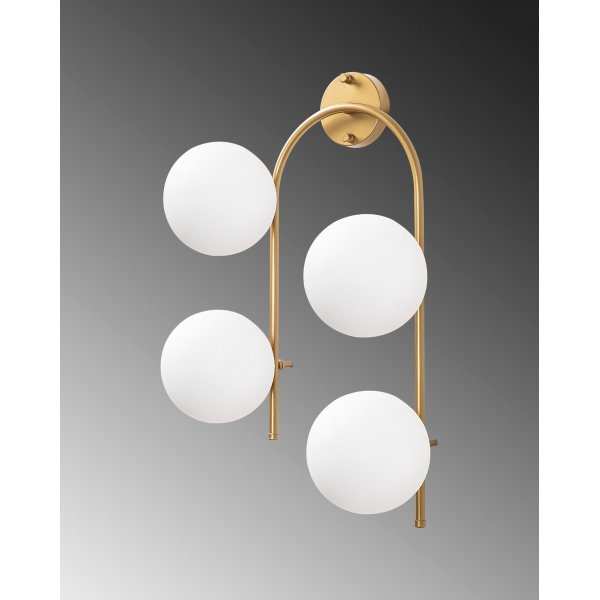 Klenod wandlamp 10605 - Goud/wit