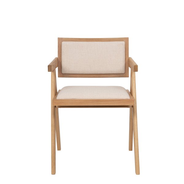 Osaka utdragbart matbord 120-200cm i ek med 4st Sara karmstol i ek och linne