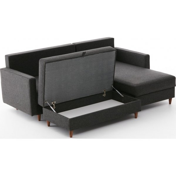 Canapé divan Eca droit - Anthracite Canapé divan Eca droit - Anthracite