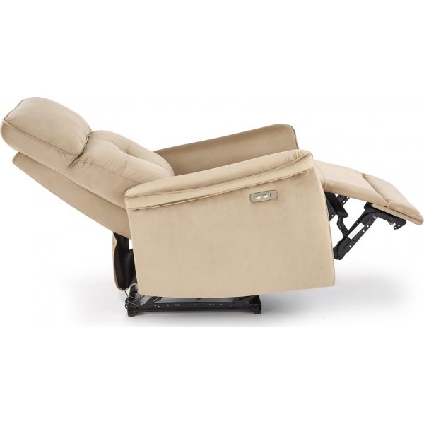 Semir elektrisk reclinerfåtölj med USB - beige sammet Semir elektrisk reclinerfåtölj med USB - beige sammet