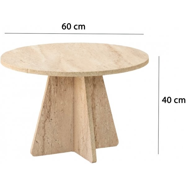 Table basse champignon Ø60 cm - Travertin Table basse champignon Ø60 cm - Travertin