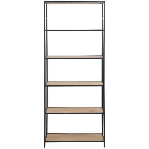 Seaford boekenkast 77x185 cm - Eiken/zwart