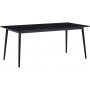 Velda matbord 180x90 cm - Svart askfanr
