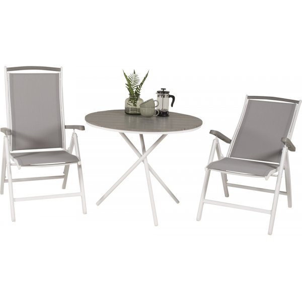 Parma utematgrupp med 2 st Albany stolar - Gr/Vit