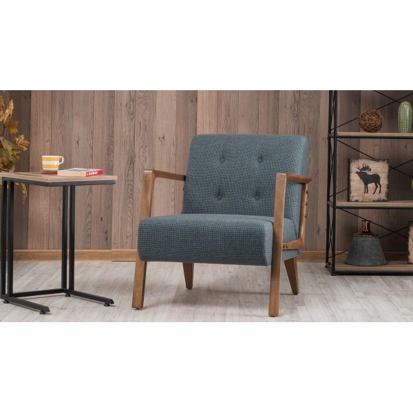 Kemer fåtölj - Blå/brun Kemer fåtölj - Blå/brun