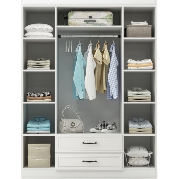 Armoire Henné 140 x 50 x 210 cm - Blanc Armoire Henné 140 x 50 x 210 cm - Blanc