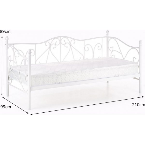 Cadre de lit Bahia blanc 90x200 cm Cadre de lit Bahia blanc 90x200 cm