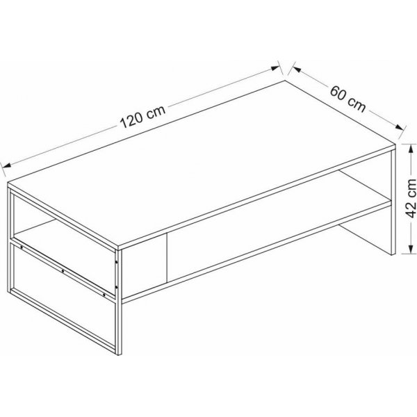 Concord salontafel 120 x 60 cm - Wit/zwart Concord salontafel 120 x 60 cm - Wit/zwart