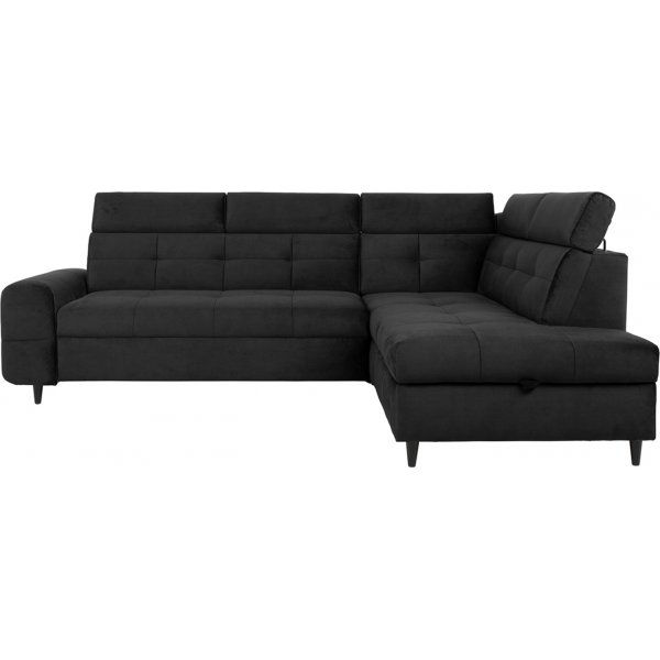 Canapé-lit d\\\'angle Matras avec bout ouvert à droite - Noir Canapé-lit d\\\'angle Matras avec bout ouvert à droite - Noir