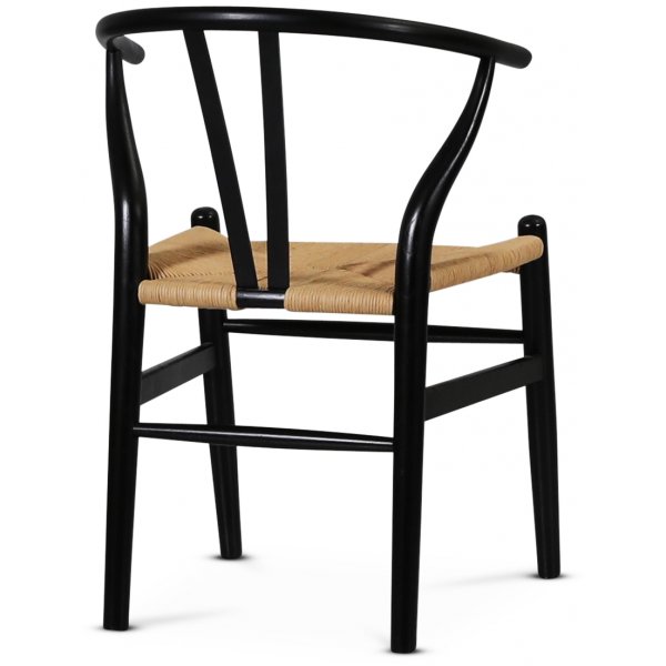 Brandon svart stol med repsits