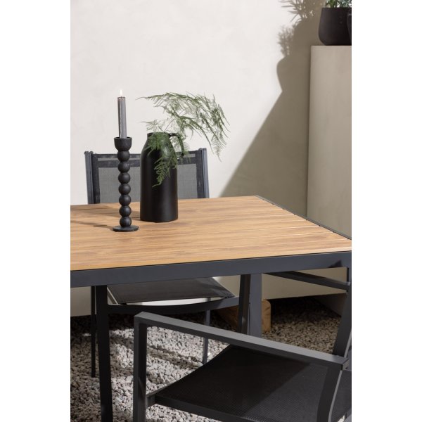 Break utematgrupp med 4 st Copacabana stolar - Svart/Natur