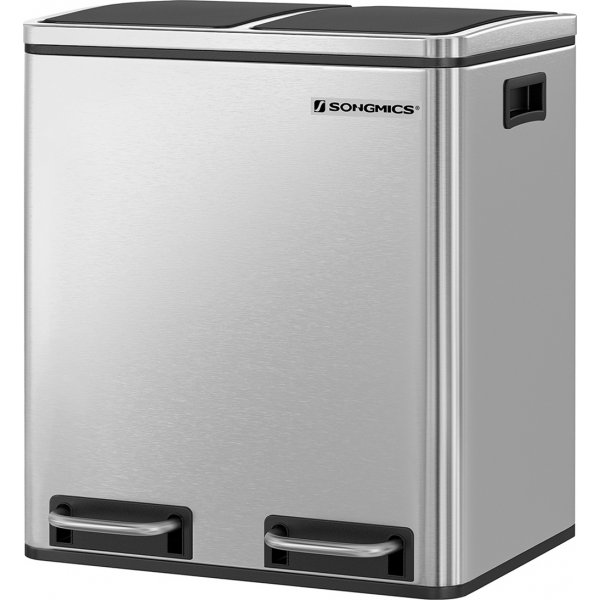 Poubelle Daloa 35 l - Argent/noir