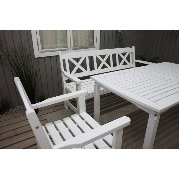 Ensemble de salle à manger d'extérieur Bolmen - Blanc Ensemble de salle à manger d'extérieur Bolmen - Blanc