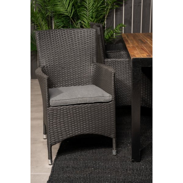 Bois utematgrupp med 6 st Malin stolar - Svart/Gr/Natur