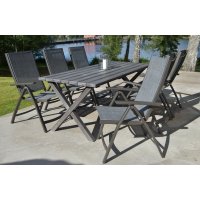 Scottsdale utegrupp bord 190 cm inkl 6 st Solana positionsstol - Shabby Chic grå Scottsdale utegrupp bord 190 cm inkl 6 st Solana positionsstol - Shabby Chic grå
