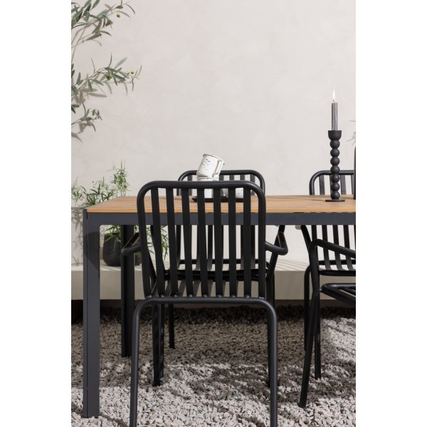 Break utematgrupp med 4 st Peking stolar - Svart/Natur Break utematgrupp med 4 st Peking stolar - Svart/Natur