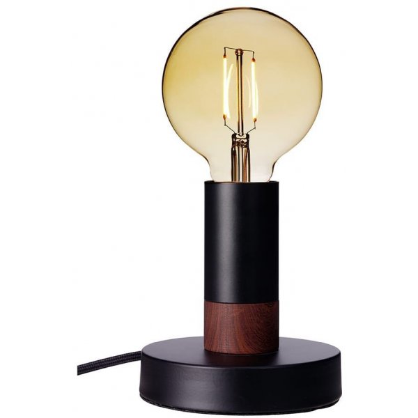 Spartan Wood bordslampa - Svart/mrkt tr