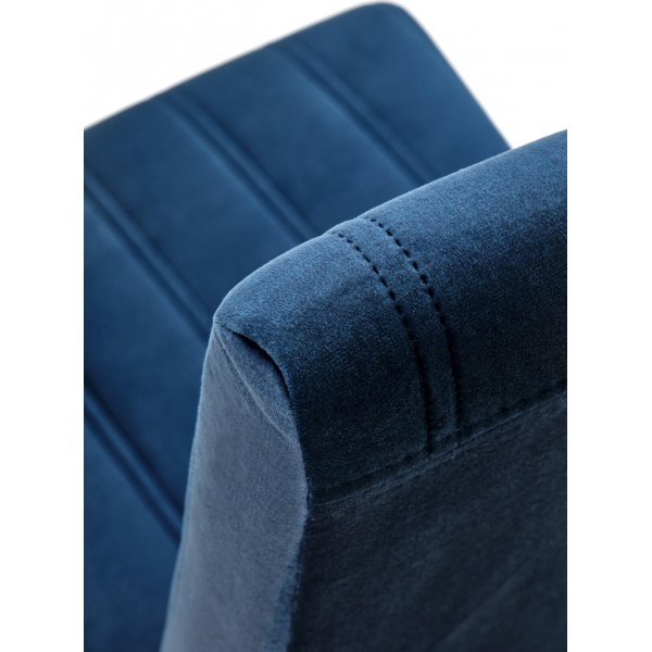 Chaise Heather - Velours bleu marine et noir