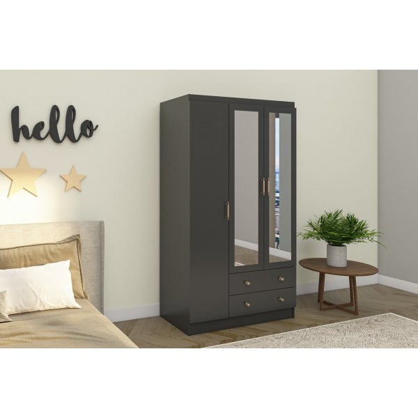 Lavinia garderob 105 x 50 x 210 cm - Antracit Lavinia garderob 105 x 50 x 210 cm - Antracit