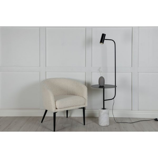 Malsta bordslampa - Vit marmor/svart Malsta bordslampa - Vit marmor/svart