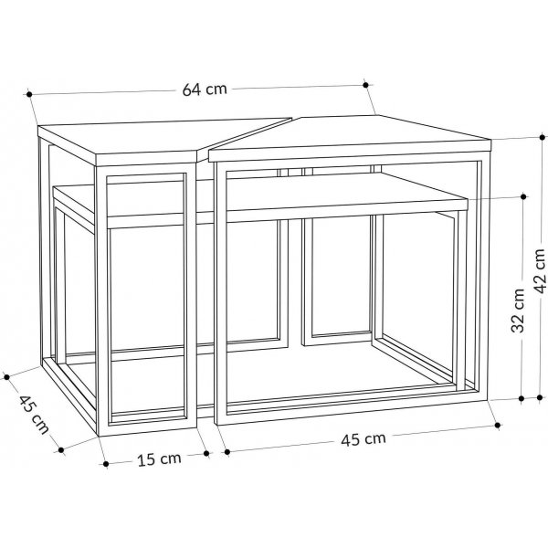 Oladin soffbord 64 x 45 cm - Vit/gul Oladin soffbord 64 x 45 cm - Vit/gul