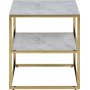 Alisma sngbord - Vit marmor/guld