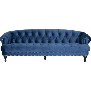Soffa chesterfield 3-sits soffa i blå sammet Soffa chesterfield 3-sits soffa i blå sammet