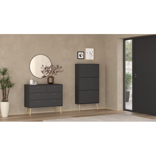 Skoskp Bodo | 3 fllbara luckor | Matt gr