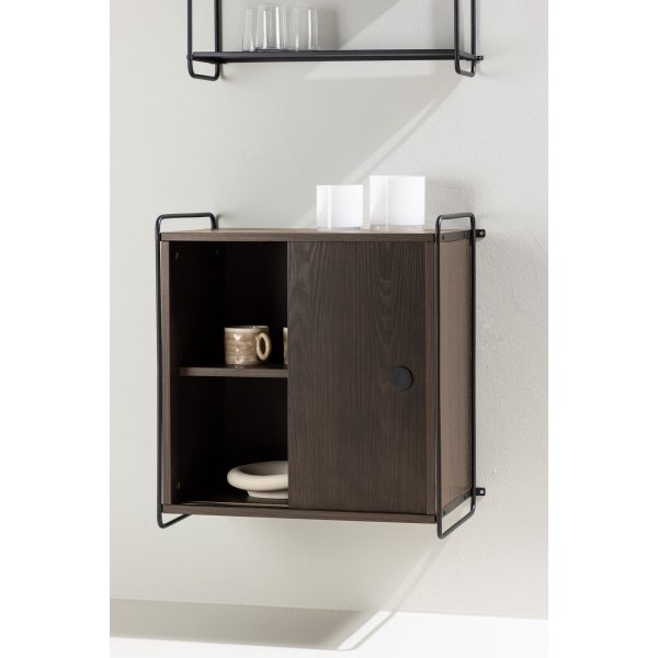 Paris wandkast 68 x 60 cm - Zwart/Mocca