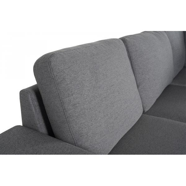 Soffa grå med öppet avslut 244 cm + Textilrengöring för möbler Soffa grå med öppet avslut 244 cm + Textilrengöring för möbler
