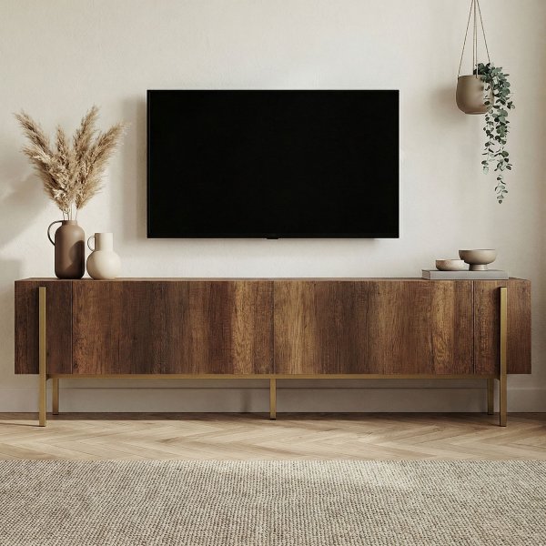 TV-b�nk Nemming 180 cm - Barok valn�t/guld