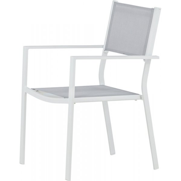 Chaise de terrasse empilable blanche/grise - Copacabana