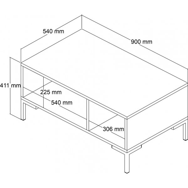Table basse Aurora 90 x 41,6 cm - Chêne/blanc Table basse Aurora 90 x 41,6 cm - Chêne/blanc