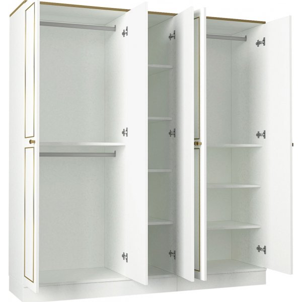Armoire Ravenna 5 - Blanc/or Armoire Ravenna 5 - Blanc/or