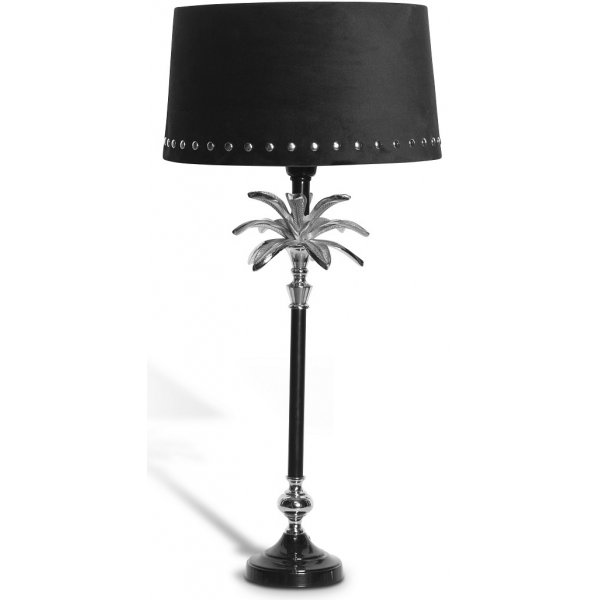 Palmblad lampfot 39 cm - Silver/Svart Palmblad lampfot 39 cm - Silver/Svart