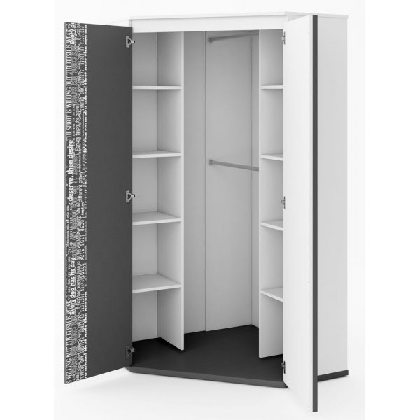 Jacklyn hörngarderob - Vit/graphite Jacklyn hörngarderob - Vit/graphite