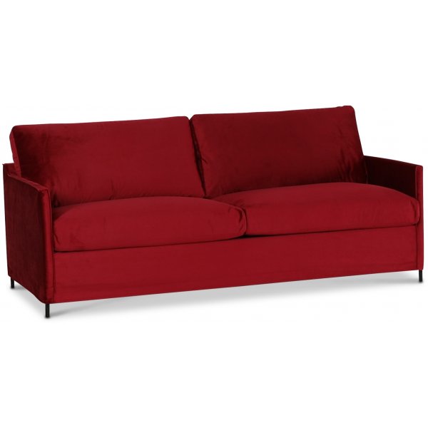 Petit 3-sits soffa loose cover - Rd (sammet)