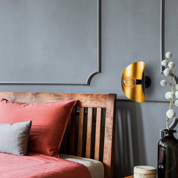 Sivani wandlamp 839 - Zwart/goud