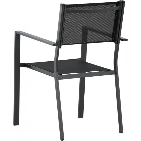 Chania matgrupp; 6 st stolar med bord 205 x 90 cm - Svart/natur Chania matgrupp; 6 st stolar med bord 205 x 90 cm - Svart/natur