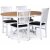 Fitchburg matgrupp; runt matbord 106 /141 cm - Vit / oljad ek med 4 st Fårö stolar med sits i svart PU
