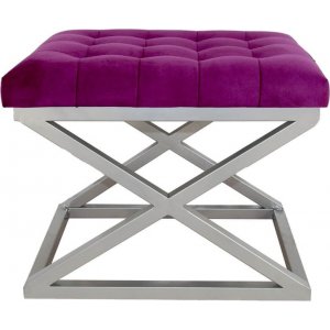 Pouf Capraz - Argent/fuchsia