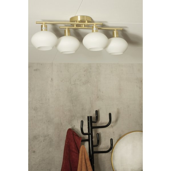 Plafond Elba - Laiton Mat/Blanc Opale Plafond Elba - Laiton Mat/Blanc Opale