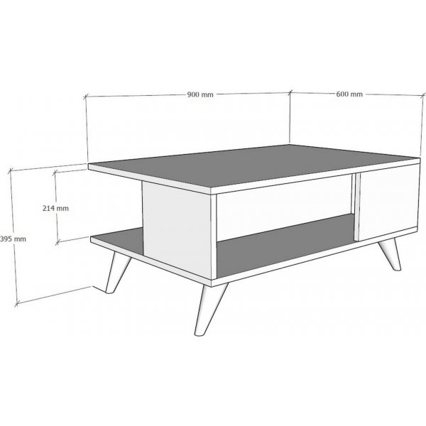 Table basse Yuka 90 x 60 cm - Noyer/noir Table basse Yuka 90 x 60 cm - Noyer/noir