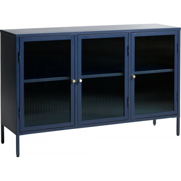 Buffet Dobb en mtal bleu fonc avec portes vitres