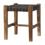 Fotpall Porto - Svart / Teak + Flckborttagare fr mbler
